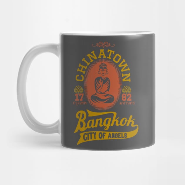 Vintage Bangkok Buddha Logo - Retro Thai Shirt Design by Boogosh